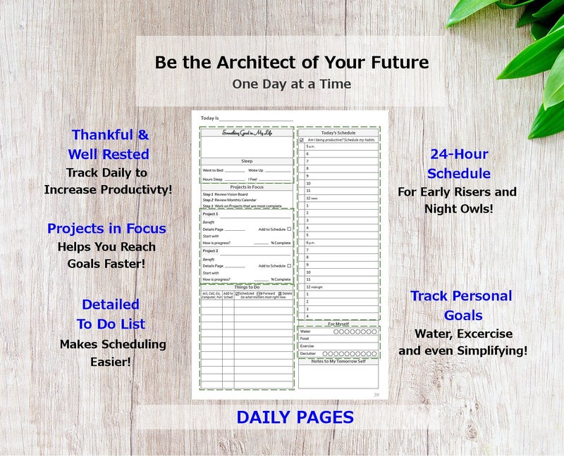 Gazelle Planner - Guided Daily Planning to Improve Organization, Time Management & Success. Daily, Monthly & Weekly Goals, 6 x 9 inches, 6 Month UNDATED Planner (Black) - Image 4